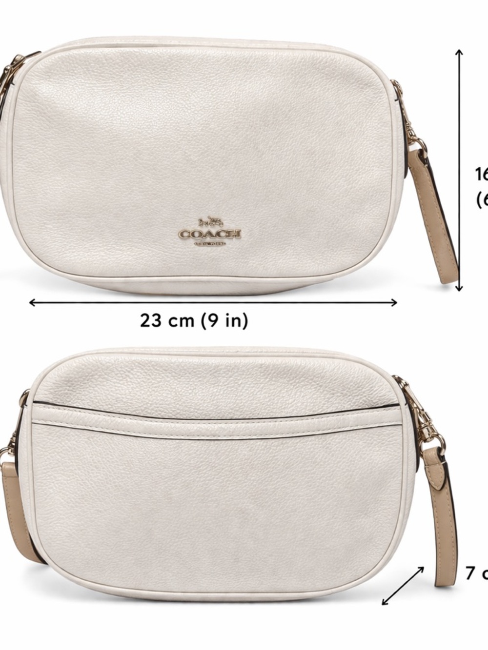 Coach Pebbled Leather Crossbody Bag in Chalk/Neutral - Picture 5 of 5